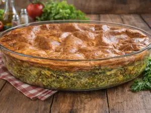 Лапад с ориз и гъби на фурна