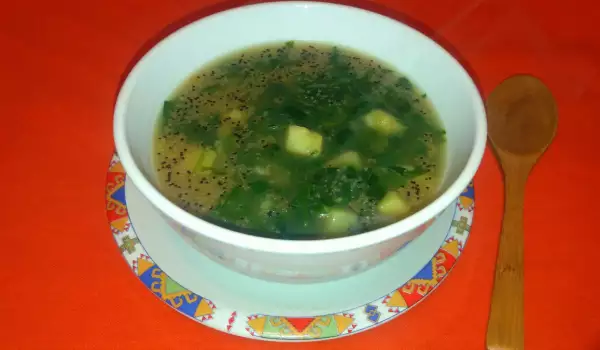 Диетична спаначена супа с амарант щир