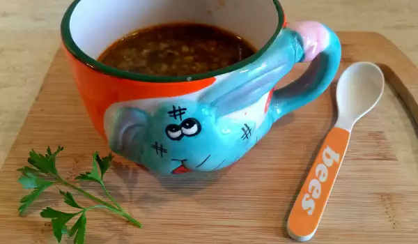 Спаначена супа с телешко за бебе