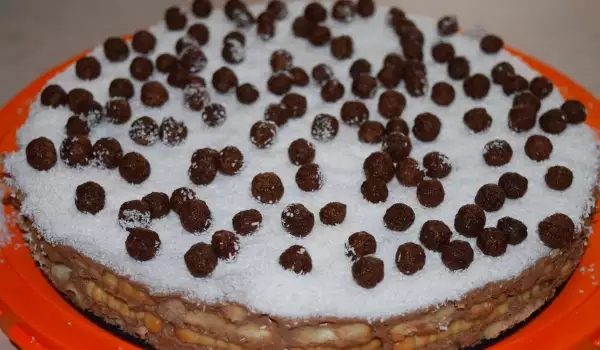 Бисквитена торта с шоколад и кокос