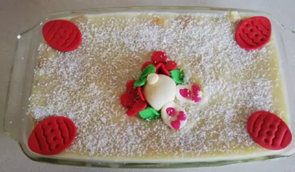 Бисквитена торта с ванилов пудинг и кокос