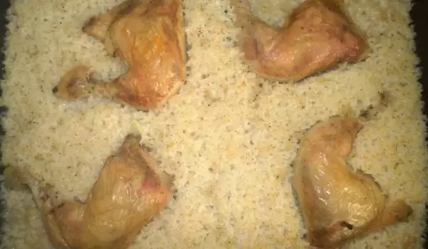 Пилешки бутчета с бял ориз