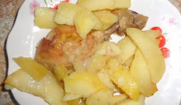 Пилешки бутчета с картофи