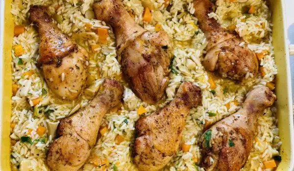 Пилешки бутчета с ориз и кладница