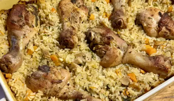 Пилешки бутчета с ориз и кладница