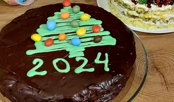 Празничен шоколадов кейк за Нова Година