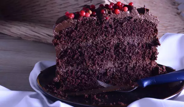 Малка шоколадова торта с кафе и тиквен крем