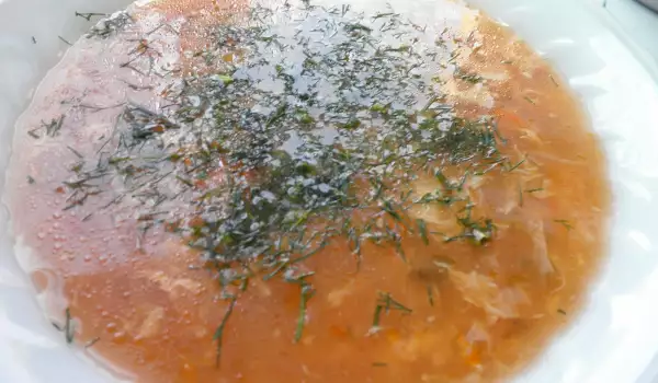 Доматена супа с яйца