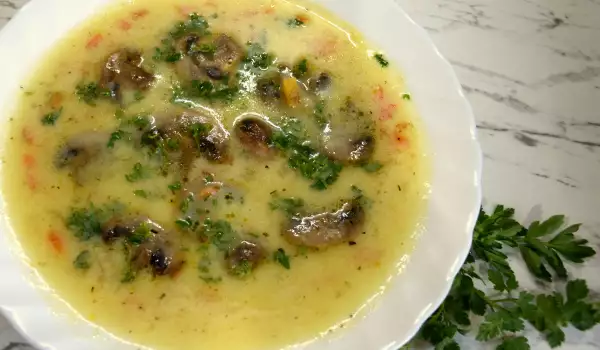 Гъбена супа с печурки и застройка