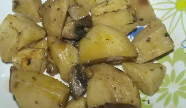 Гъби и картофи в плик