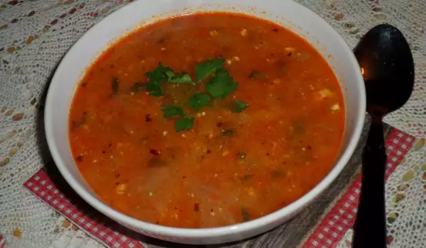 Картофена супа със сирене и домат