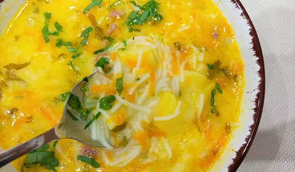 Картофена супа с шпеков салам