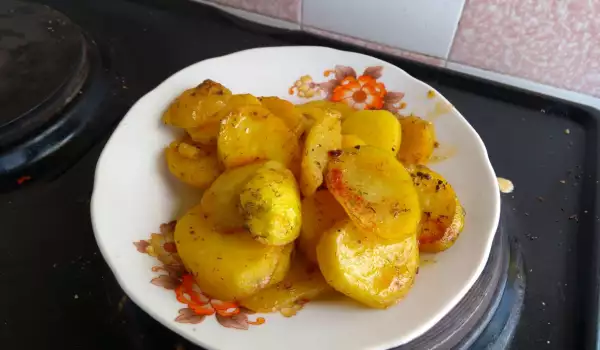 Картофи запечени на фурна с чесън