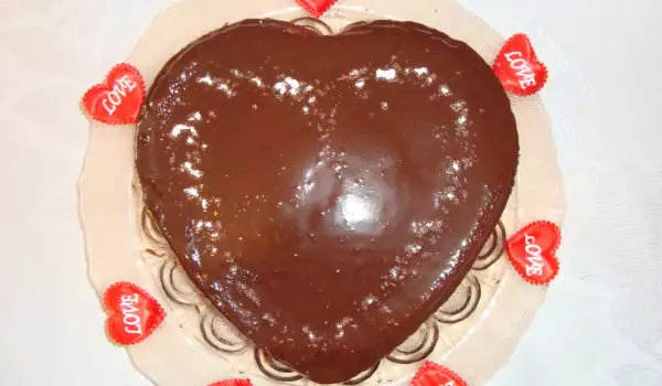 Кекс Сърце с шоколадова глазура