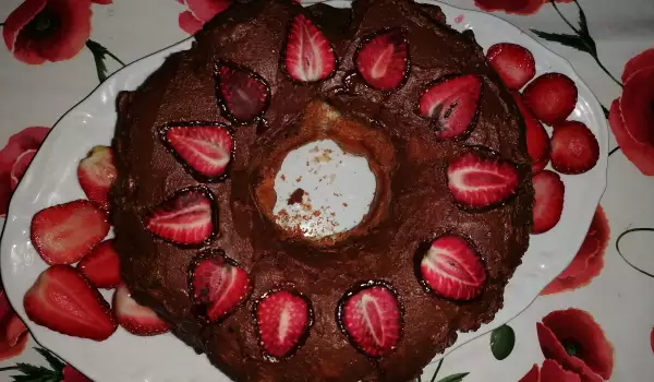 Кекс с ягоди и течен шоколад