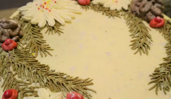 Коледна торта с маскарпоне и череши