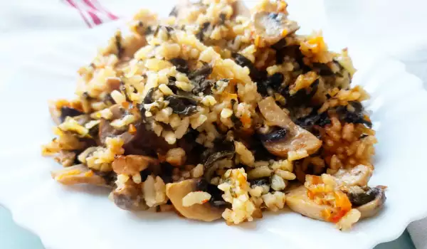 Постен ориз с лапад и гъби