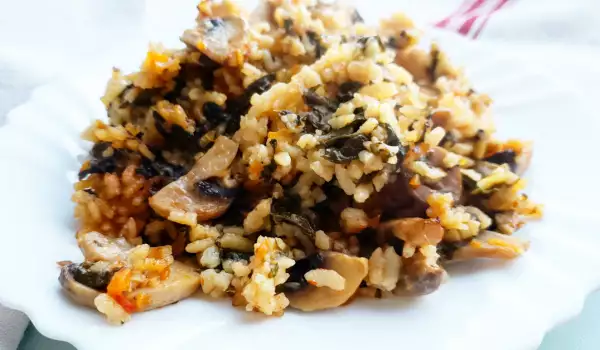Постен ориз с лапад и гъби