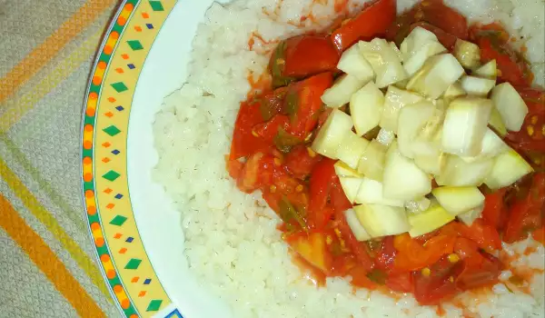 Ориз Аламинут с мариновани домати и тиквички