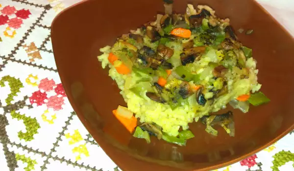 Ориз с гъби и зеленчуци на фурна
