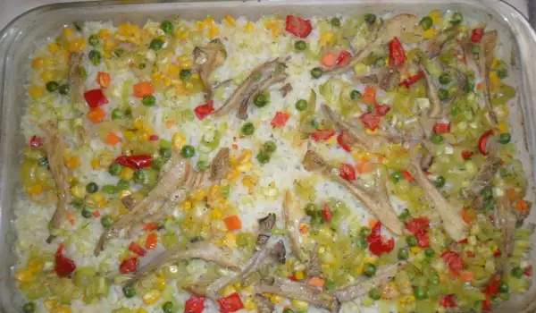 Ориз с кладница и зеленчуци на фурна