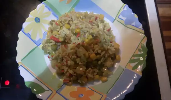 Зеленчуков ориз с рулца от раци