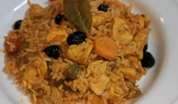 Ориз със зеленчуци и бяло месо