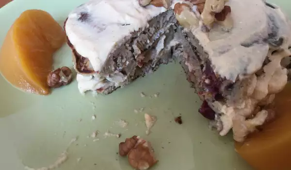 Минипалачинкова торта с прасковен крем