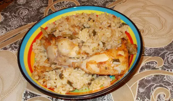 Печен ориз със заешко