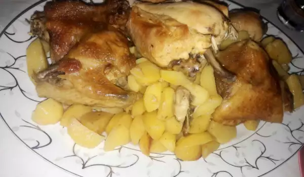 Пиле с картофи с розмарин в плик