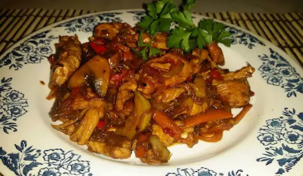 Пиле със зеленчуци по китайски