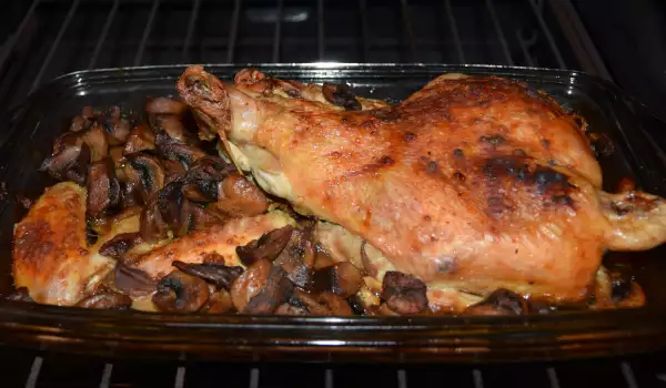 Ароматно домашно пиле с гъби
