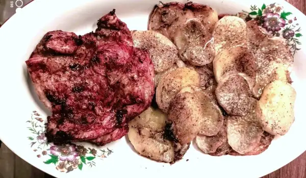 Пилешка пържола на еър фрайър с картофи Буланже