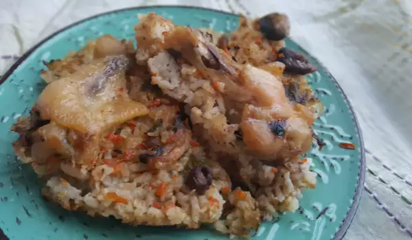 Ориз с булгур и пилешки маншони