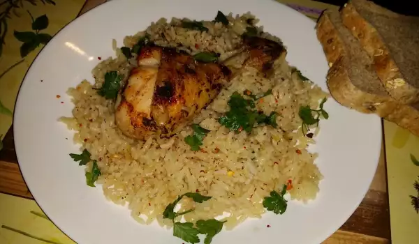 Пиле с ориз и подправки