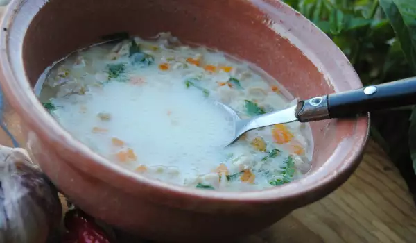 Пилешка млечна супа от Радомирско