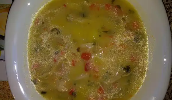 Селска пилешка супа с варена застройка