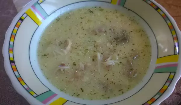 Пилешка супа с воденички и зеленчуци