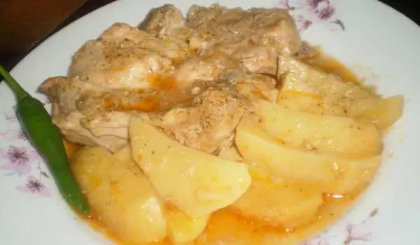 Сочни пилешки пържоли на фурна с картофи