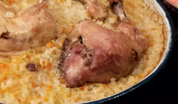 Апетитни пилешки бутчета с ориз