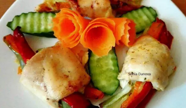 Зеленчукови снопчета с пилешко месо