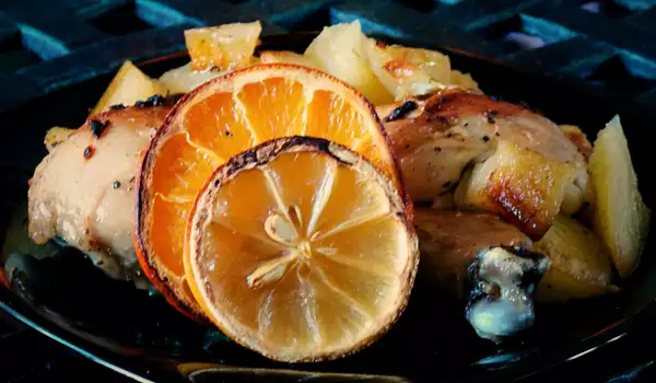 Пиле по гръцки с лимон и чесън