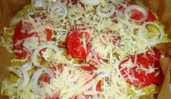 Зеленчукова пица с блат от тиквички