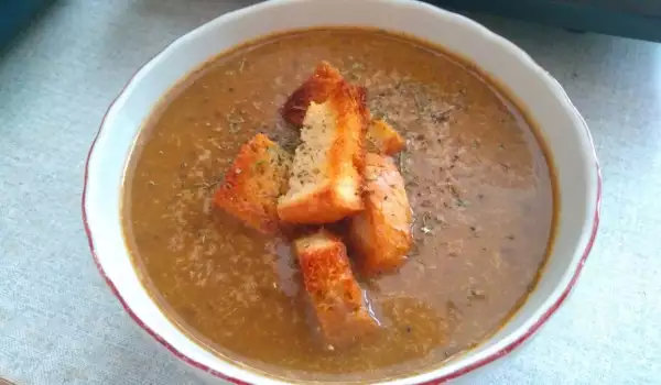 Постна крем супа от кафява леща