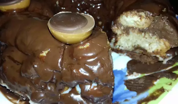 Пудинг торта с кроасан и шоколад в кексова форма