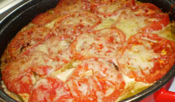 Редена запеканка с тиквички, домати и ориз
