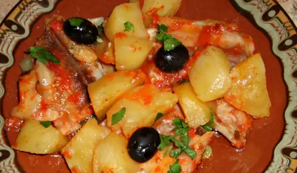 Риба с картофи и маслини