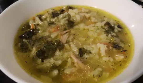 Заешка супа с лапад и ориз