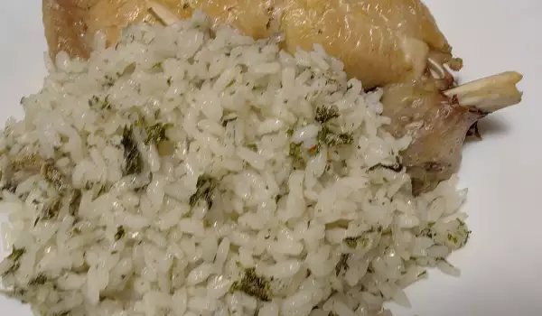Пилешко с бял ориз на фурна