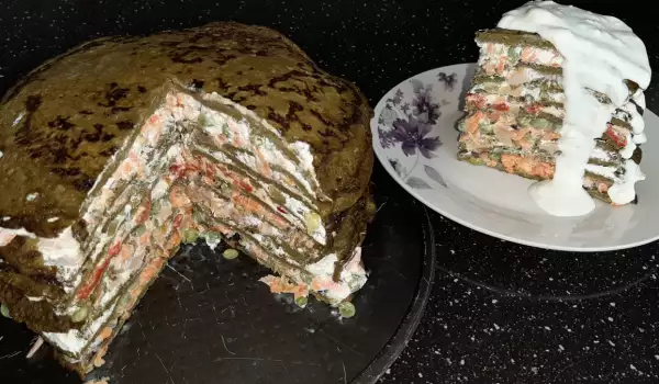 Солена торта с лападови палачинки